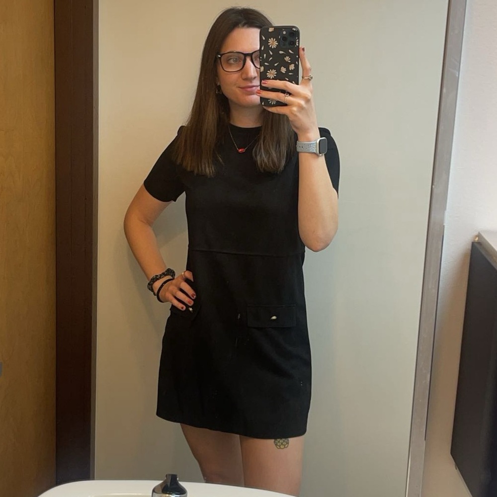 Zara Black Short Sleeve Mini Dress S